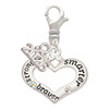 Silver Plated Heart with 3 AB Crystals - Stronger Braver Smarter - Silver Plated Clip on Charm with Mini Year 2026: Year to Remember Jewelry Gift - Celebrations