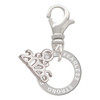 Silver Plated Passionate Fearless Strong Infinity Ring - Silver Plated Clip on Charm with Mini Year 2026: Year to Remember Jewelry Gift - Celebrations
