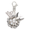 Silver Plated Birds Nest with Imitation Pearl Eggs - Silver Plated Clip on Charm with Mini Year 2026: Year to Remember Jewelry Gift - Celebrations