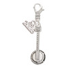 Silver Plated 3-D Banjo - Silver Plated Clip on Charm with Mini Year 2026: Year to Remember Jewelry Gift - Celebrations