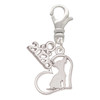 Silver Plated Chihuahua Silhouette Heart - Silver Plated Clip on Charm with Mini Year 2026: Year to Remember Jewelry Gift - Celebrations