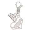 Silver Plated Labrador Silhouette Heart - Silver Plated Clip on Charm with Mini Year 2026: Year to Remember Jewelry Gift - Celebrations
