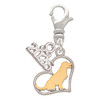 Two-tone Labrador Silhouette Heart - Silver Plated Clip on Charm with Mini Year 2026: Year to Remember Jewelry Gift - Celebrations