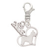 Silver Plated Westie Silhouette Heart - Silver Plated Clip on Charm with Mini Year 2026: Year to Remember Jewelry Gift - Celebrations