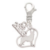 Silver Plated German Shepard Silhouette Heart - Silver Plated Clip on Charm with Mini Year 2026: Year to Remember Jewelry Gift - Celebrations