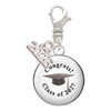 Silver Plated Domed Class of 2027 - Silver Plated Clip on Charm with Mini Year 2026: Year to Remember Jewelry Gift - Celebrations