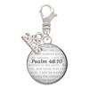 Silver Plated Domed Psalm 46:10 - Silver Plated Clip on Charm with Mini Year 2026: Year to Remember Jewelry Gift - Celebrations