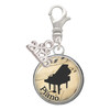 Silver Plated Domed Music - Piano - Silver Plated Clip on Charm with Mini Year 2026: Year to Remember Jewelry Gift - Celebrations