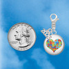 Silver Plated Domed Puzzle Piece Heart - Silver Plated Clip on Charm with Mini Year 2026 Jewelry Ideas and Examples