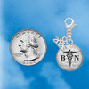 Silver Plated Domed Black BN - Silver Plated Clip on Charm with Mini Year 2026 Jewelry Ideas and Examples