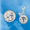 Silver Plated Domed Black CMT - Silver Plated Clip on Charm with Mini Year 2026 Jewelry Ideas and Examples