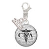 Silver Plated Domed Black CNA - Silver Plated Clip on Charm with Mini Year 2026: Year to Remember Jewelry Gift - Celebrations