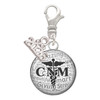 Silver Plated Domed Black CNM - Silver Plated Clip on Charm with Mini Year 2026: Year to Remember Jewelry Gift - Celebrations