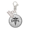 Silver Plated Domed Black DDS - Silver Plated Clip on Charm with Mini Year 2026: Year to Remember Jewelry Gift - Celebrations