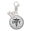 Silver Plated Domed Black DPT - Silver Plated Clip on Charm with Mini Year 2026: Year to Remember Jewelry Gift - Celebrations