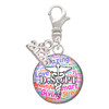 Silver Plated Domed Multi Color DScPT - Silver Plated Clip on Charm with Mini Year 2026: Year to Remember Jewelry Gift - Celebrations
