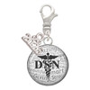 Silver Plated Domed Black DSN - Silver Plated Clip on Charm with Mini Year 2026: Year to Remember Jewelry Gift - Celebrations