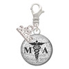 Silver Plated Domed Black MA - Silver Plated Clip on Charm with Mini Year 2026: Year to Remember Jewelry Gift - Celebrations
