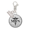 Silver Plated Domed Black MSN - Silver Plated Clip on Charm with Mini Year 2026: Year to Remember Jewelry Gift - Celebrations