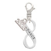 Silver Plated Dance Infinity Sign - Silver Plated Clip on Charm with Mini Year 2026: Year to Remember Jewelry Gift - Celebrations