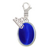 Silver Plated Small Blue Imitation Cat's Eye - Silver Plated Clip on Charm with Mini Year 2026: Year to Remember Jewelry Gift - Celebrations