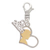 Two-tone Boy Silhouette in Heart - Silver Plated Clip on Charm with Mini Year 2026: Year to Remember Jewelry Gift - Celebrations