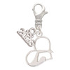 Silver Plated Swimmer in Heart - Silver Plated Clip on Charm with Mini Year 2026: Year to Remember Jewelry Gift - Celebrations