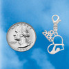 Silver Plated Swimmer in Heart - Silver Plated Clip on Charm with Mini Year 2026 Jewelry Ideas and Examples