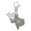 Stainless Steel Custom Engraved Texas - Silver Plated Clip on Charm with Mini Year 2026: Year to Remember Jewelry Gift - Celebrations