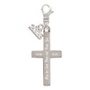 Stainless Steel Numbers 6:24 - Bless and Keep You Engraved Cross - Silver Plated Clip on Charm with Mini Year 2026: Year to Remember Jewelry Gift - Celebrations