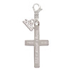 Stainless Steel Proverbs 31:25 - She is Clothed Engraved Cross - Silver Plated Clip on Charm with Mini Year 2026: Year to Remember Jewelry Gift - Celebrations