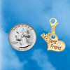 Gold-tone Large Best Friend Heart with Crystal - Gold-tone Plated Clip on Charm with Mini Year 2026 Jewelry Ideas and Examples
