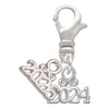 Silver Plated Mini Year 2024 - Silver Plated Clip on Charm with Mini Year 2026: Year to Remember Jewelry Gift - Celebrations