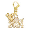 Gold-tone Class of 2024 - Gold-tone Plated Clip on Charm with Mini Year 2026: Year to Remember Jewelry Gift - Celebrations