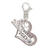 Silver Plated Class of 2023 Heart - Silver Plated Clip on Charm with Mini Year 2026: Year to Remember Jewelry Gift - Celebrations