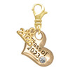 Gold-tone Class of 2023 Heart - Gold-tone Plated Clip on Charm with Mini Year 2026: Year to Remember Jewelry Gift - Celebrations