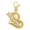 Gold-tone Class of 2024 Heart - Gold-tone Plated Clip on Charm with Mini Year 2026: Year to Remember Jewelry Gift - Celebrations