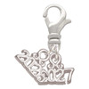 Silver Plated Mini Year 2027 - Silver Plated Clip on Charm with Mini Year 2026: Year to Remember Jewelry Gift - Celebrations