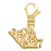 Gold-tone Mini Year 2027 - Gold-tone Plated Clip on Charm with Mini Year 2026: Year to Remember Jewelry Gift - Celebrations