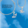 Silver Plated Horizontal Year 2027 - Silver Plated Clip on Charm with Mini Year 2026