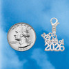 Silver Plated Class of 2026 - Silver Plated Clip on Charm with Mini Year 2026 Jewelry Ideas and Examples