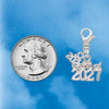 Silver Plated Class of 2027 - Silver Plated Clip on Charm with Mini Year 2026 Jewelry Ideas and Examples