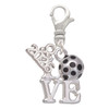 Silver Plated Love Pickleball Crystal Clip on Earrings: Year to Remember Jewelry Gift - Celebrations