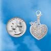 Silver Plated Large Rounded Clear AB Oktant Crystal Heart - Silver Plated Clip on Charm with Mini Year 2026 Jewelry Ideas and Examples