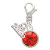 10mm Red Crystal Drop - Silver Plated Clip on Charm with Mini Year 2026: Year to Remember Jewelry Gift - Celebrations