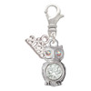 Silver Plated 3-D Clear AB Crystal Owl - Silver Plated Clip on Charm with Mini Year 2026: Year to Remember Jewelry Gift - Celebrations