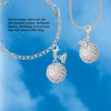 Silver Plated Large Super Sparkle Crystal Clear AB Volleyball - Silver Plated Clip on Charm with Mini Year 2026