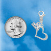 Silver Plated Slanted Open Heart - Silver Plated Clip on Charm with Mini Year 2026 Jewelry Ideas and Examples