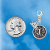 Silver Plated Antiqued Round Seal - Initial - I - Silver Plated Clip on Charm with Mini Year 2026 Jewelry Ideas and Examples