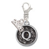 Silver Plated Antiqued Round Seal - Initial - Q - Silver Plated Clip on Charm with Mini Year 2026: Year to Remember Jewelry Gift - Celebrations